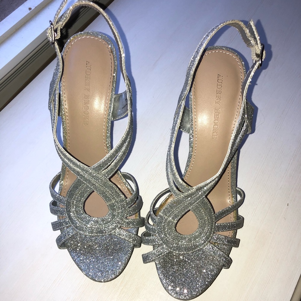 Sparkly silver Audrey Brooke stilettos!